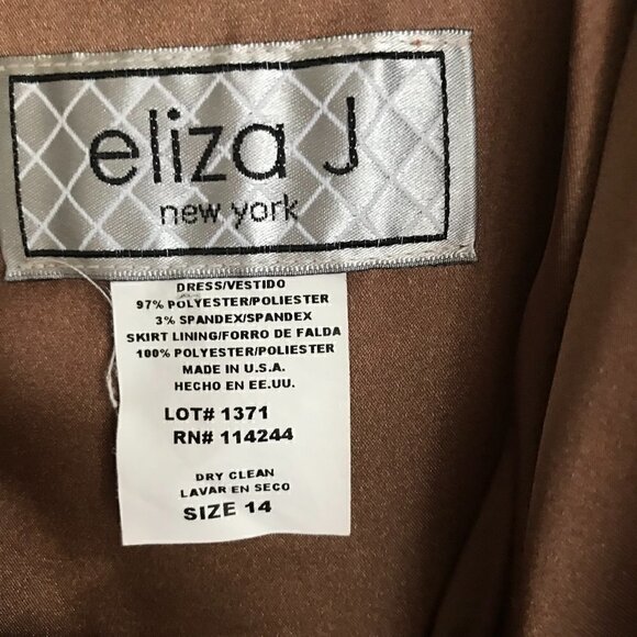 Eliza J Brown Satin Cocktail Dress - Picture 5 of 5